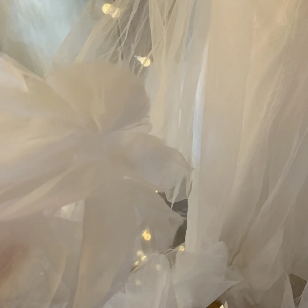 Mac Duggal White Floral Appliqué Tulle Cocktail Dress - Picture 7 of 16